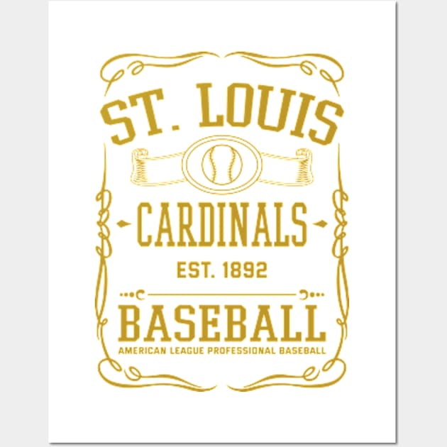 Vintage Cardinals American Baseball Wall Art by carlesclan